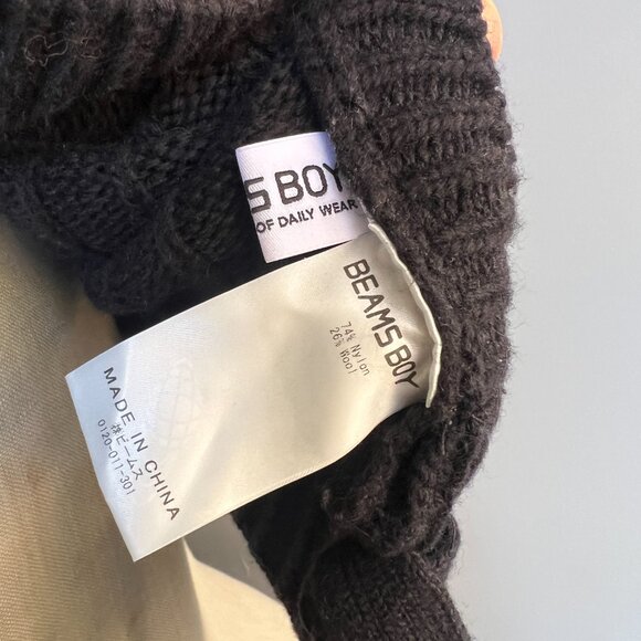 Beams Boy Black Alan Tie Sweater Vest One Size - Picture 5 of 8